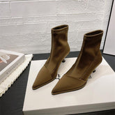 Thin Heel Stretch Sock Boots Elegant Ladies Fashion-BS01061-Veeddydropshipping